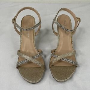 Paradox London Pink Women's Riva Heeled Sandals in Champagne Size 8